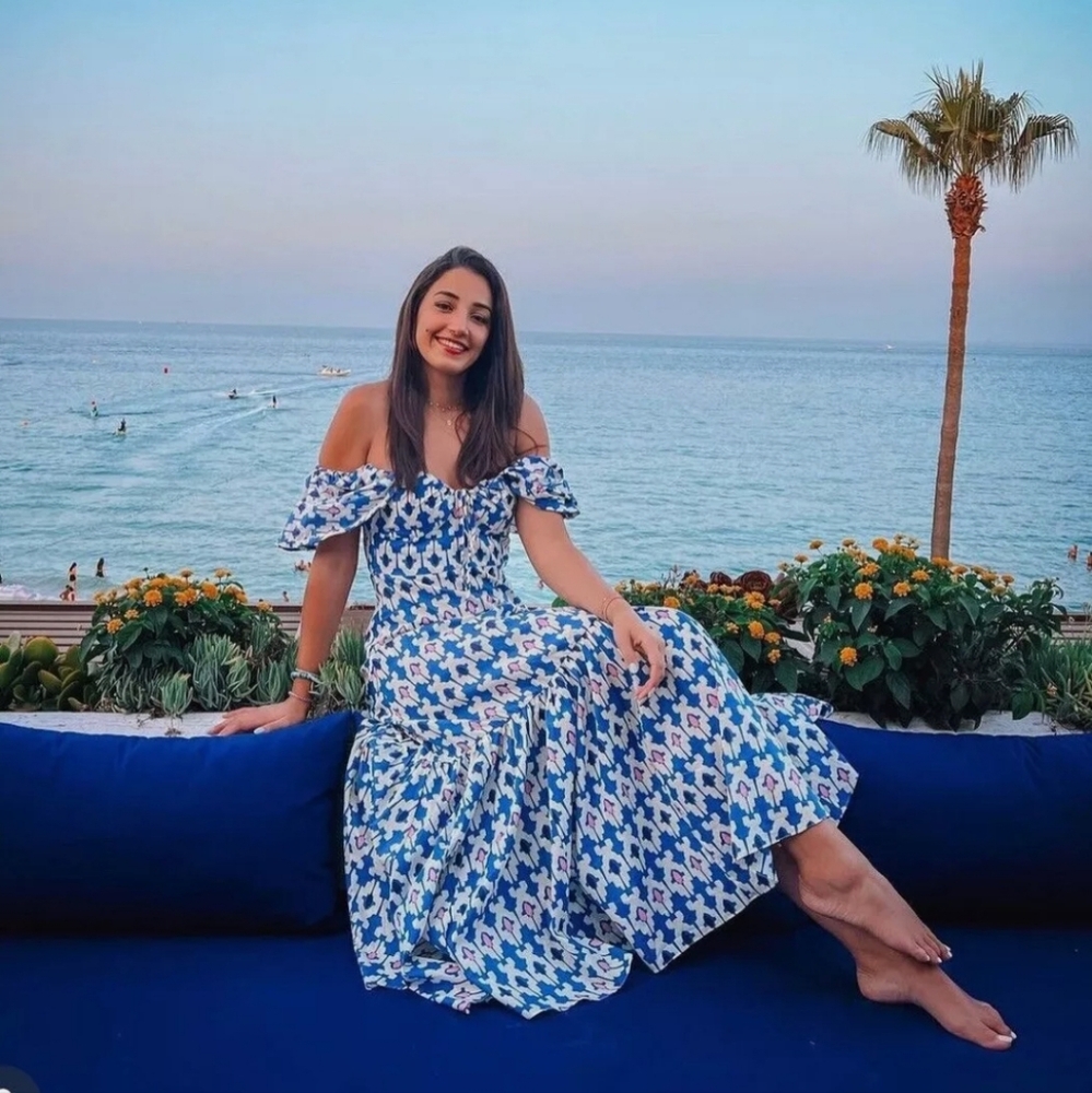 ZARA Blue Pink and White Maxi Dress. XS.
